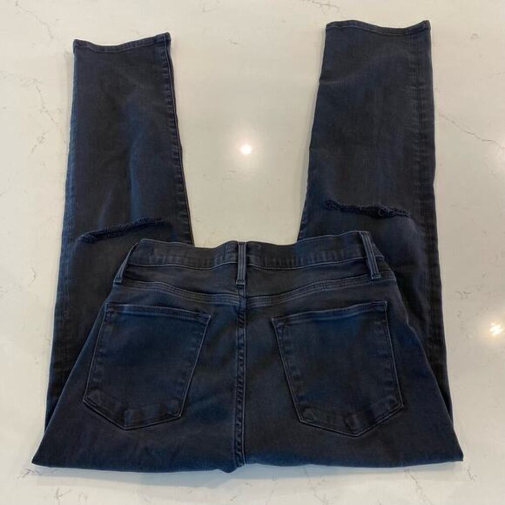 FRAME Le High‎ Straight Leg Cropped Denim Jeans in Maverick Rips Size 28 - Picture 4 of 12